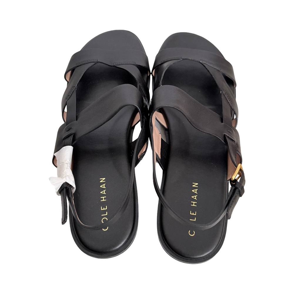 Cole Haan Women's Fawn Flat Sandal Black Leather Strappy Size 10 NWOB - Picture 7 of 9